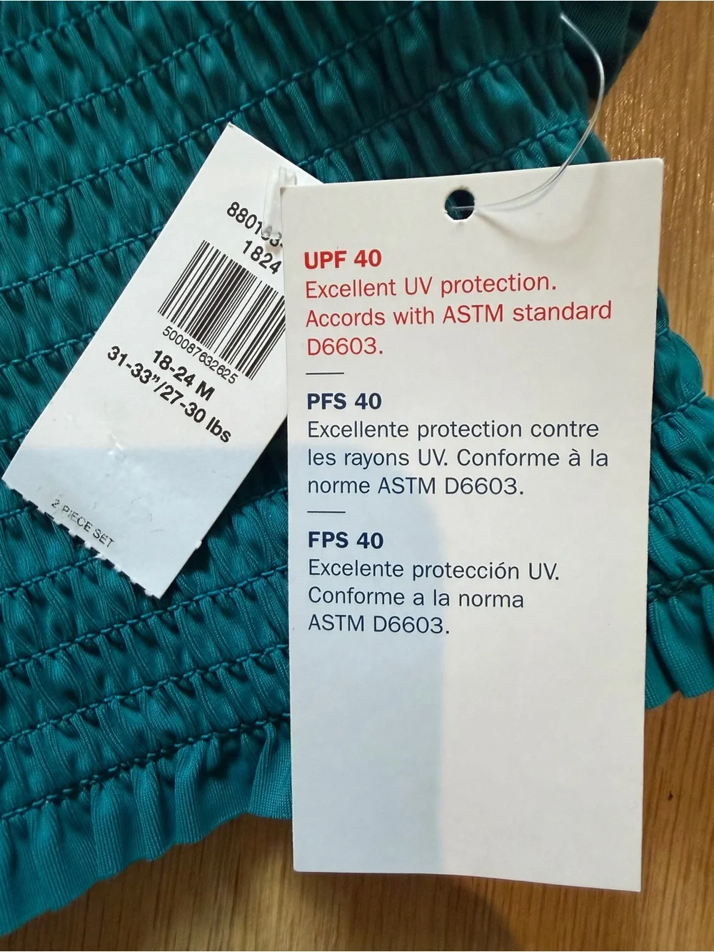 Old Navy Baby Teal Smocked Bikini Bathing Suit